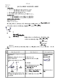 Giáo án môn Hình học Lớp 6 - Tiết 20, Bài 6: Tia phân giác của góc (bản 4 cột)