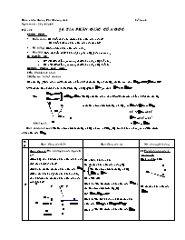 Giáo án môn Hình học Lớp 6 - Tiết 20, Bài 6: Tia phân giác của góc - Năm học 2004-2005 - Hoàng Thị Phương Anh
