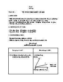 Giáo án môn Hình học Lớp 6 - Tiết 20 đến 21 (bản 2 cột)