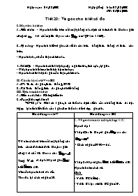 Giáo án môn Hình học Lớp 6 - Tiết 20 đến 21 - Năm học 2007-2008