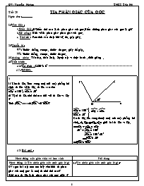 Giáo án môn Hình học Lớp 6 - Tiết 20: Tia phân giác của góc - Nguyễn Hoàng