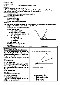 Giáo án môn Hình học Lớp 6 - Tiết 21: Tia phâ