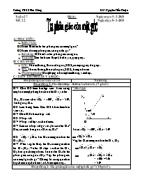 Giáo án môn Hình học Lớp 6 - Tiết 22, Bài 6: Tia phân giác của một góc - Năm học 2010-2011 - Nguyễn Tiến Thuận