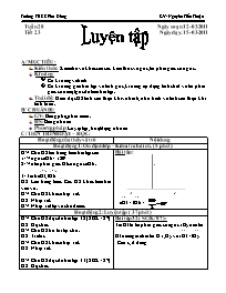 Giáo án môn Hình học Lớp 6 - Tiết 23: Luyện tập - Năm học 2010-2011 - Nguyễn Tiến Thuận