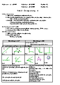 Giáo án môn Hình học Lớp 6 - Tiết 27: Ôn tập chương II - Năm học 2008-2009
