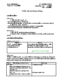 Giáo án môn Hình học Lớp 6 - Tiết 8: Độ dài đoạn thẳng - Năm học 2008-2009 - Đinh Hữu Thiệp