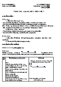 Giáo án môn Hình học Lớp 6 - Tiết 9: Khi nào thì AM + MB = AB? - Năm học 2008-2009 - Đinh Hữu Thiệp