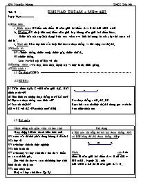 Giáo án môn Hình học Lớp 6 - Tiết 9: Khi nào thì AM + MB = AB - Nguyễn Hoàng