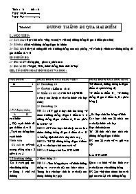 Giáo án môn Hình học Lớp 6 - Tuần 3 - Tiết 3: