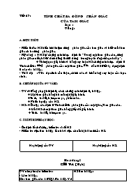 Giáo án môn Hình học Lớp 7 - Tiết 57 đến 58 (