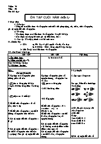 Giáo án môn Số học học Lớp 6 - Tuần 34 (bản 3 cột)