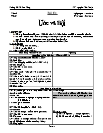 Giáo án môn Số học Lớp 6 - Bài 13: Ước và bội