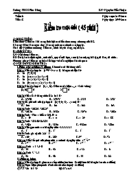 Giáo án môn Số học Lớp 6 - Kiểm tra một tiết - Năm học 2010-2011 - Nguyễn Tiến Thuận