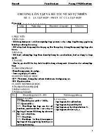 Giáo án môn Số học Lớp 6 - Năm học 2011-2012 