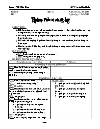Giáo án môn Số học Lớp 6 - Tiết 1, Bài 1: Tập hợp. Phần tử của tập hợp - Năm học 2010-2011 - Nguyễn Tiến Thuận