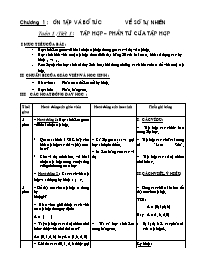 Giáo án môn Số học Lớp 6 - Tiết 1 đến 19 (Bản 4 cột)
