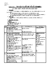 Giáo án môn Số học Lớp 6 - Tiết 1 đến 3 - Năm