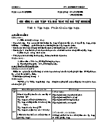 Giáo án môn Số học Lớp 6 - Tiết 1: Tập hợp. Phần tử của tập hợp - Năm học 2008-2009
