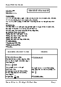 Giáo án môn Số học Lớp 6 - Tiết 100: Tìm tỉ số của hai số - Huỳnh Thị Thanh Loan