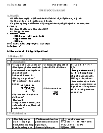 Giáo án môn Số học Lớp 6 - Tiết 100: Tìm tỉ s