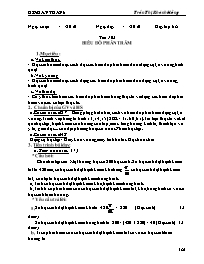 Giáo án môn Số học Lớp 6 - Tiết 103: Biểu đồ phần trăm - Trần Thị Khánh Hồng