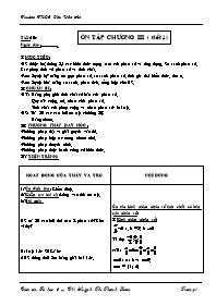 Giáo án môn Số học Lớp 6 - Tiết 104: Ôn tập chương III (tiết 1) - Huỳnh Thị Thanh Loan