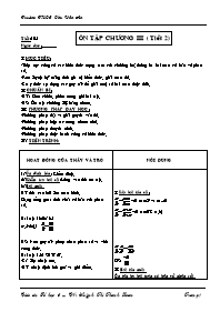 Giáo án môn Số học Lớp 6 - Tiết 105: Ôn tập chương III (tiết 2) - Huỳnh Thị Thanh Loan