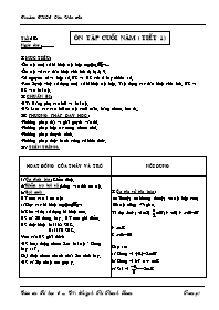 Giáo án môn Số học Lớp 6 - Tiết 108: Ôn tập cuối năm (tiết 1) - Huỳnh Thị Thanh Loan
