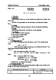 Giáo án môn Số học Lớp 6 - Tiết 13: Luyện tập - Trần Thị Giao Linh