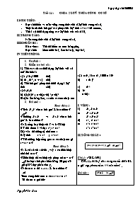 Giáo án môn Số học Lớp 6 - Tiết 14: Chia hai
