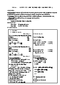 Giáo án môn Số học Lớp 6 - Tiết 16: Luyện tập