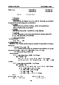 Giáo án môn Số học Lớp 6 - Tiết 16: Luyện tập - Trần Thị Giao Linh