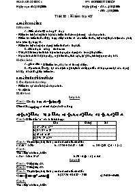 Giáo án môn Số học Lớp 6 - Tiết 18: Kiểm tra 45 phút - Năm học 2008-2009 - Đinh Hữu Thiệp
