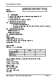 Giáo án môn Số học Lớp 6 - Tiết 18: Kiểm tra một tiết - Huỳnh Thị Thanh Loan