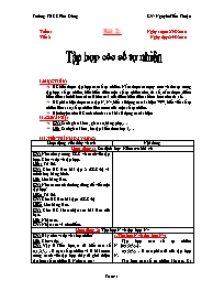 Giáo án môn Số học Lớp 6 - Tiết 2, Bài 2: Tập hợp các số tự nhiên - Năm học 2010-2011 - Nguyễn Tiến Thuận