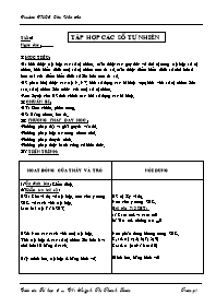 Giáo án môn Số học Lớp 6 - Tiết 2: Tập hợp các số tự nhiên - Huỳnh Thị Thanh Loan