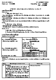 Giáo án môn Số học Lớp 6 - Tiết 20: Dấu hiệu chia hết cho 2, cho 5 - Năm học 2008-2009 - Đinh Hữu Thiệp