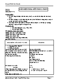 Giáo án môn Số học Lớp 6 - Tiết 22: Dấu hiệu chia hết cho 3, cho 5 - Huỳnh Thị Thanh Loan