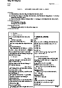 Giáo án môn Số học Lớp 6 - Tiết 22: Dấu hiệu 