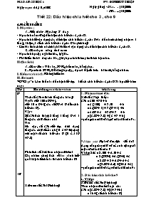 Giáo án môn Số học Lớp 6 - Tiết 22: Dấu hiệu chia hết cho 3, cho 9 - Năm học 2008-2009 - Đinh Hữu Thiệp