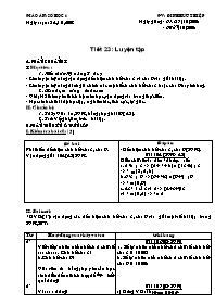Giáo án môn Số học Lớp 6 - Tiết 23: Luyện tập - Năm học 2008-2009 - Đinh Hữu Thiệp