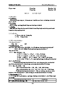 Giáo án môn Số học Lớp 6 - Tiết 23: Luyện tập - Trần Thị Giao Linh