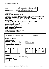 Giáo án môn Số học Lớp 6 - Tiết 25: Số nguyên tố. Hợp số. Bảng số nguyên tố - Huỳnh Thị Thanh Loan