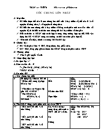 Giáo án môn Số học Lớp 6 - Tiết 31: Ước chung