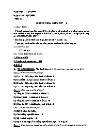 Giáo án môn Số học Lớp 6 - Tiết 38: Kiểm tra 
