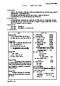 Giáo án môn Số học Lớp 6 - Tiết 39: Kiểm tra