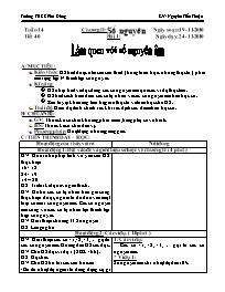 Giáo án môn Số học Lớp 6 - Tiết 40: Làm quen