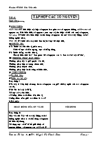 Giáo án môn Số học Lớp 6 - Tiết 41: Tập hợp c