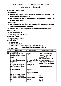Giáo án môn Số học Lớp 6 - Tiết 41: Tập hợp các số nguyên - Năm học 2010-2011