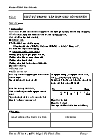 Giáo án môn Số học Lớp 6 - Tiết 42: Thứ tự tr
